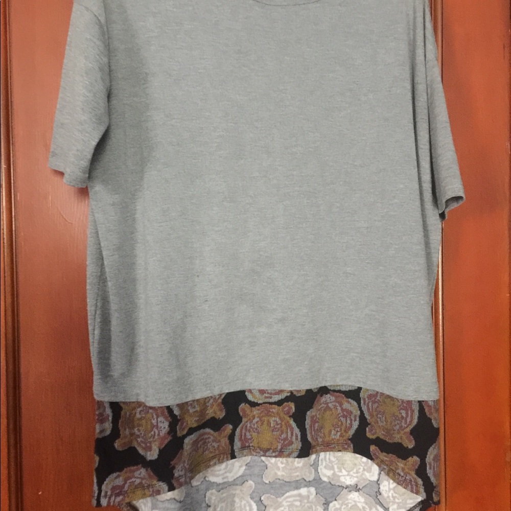 LuLaRoe Irma Shirt in Digital Tiger Print.